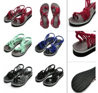Women Flat Sandals Rome Style Flip Flops Cross Weaving Straps Low Heels Ladies Beach Summer Shoes